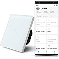 BSEED Interruptores de luz de pared Smart WiFi Touch Sensor (se necesita alimentación neutra) Panel de vidrio compatible…